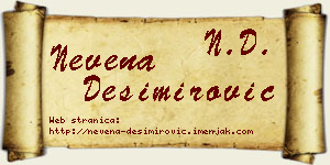 Nevena Desimirović vizit kartica